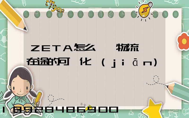 ZETA怎么實現物流運輸在途的可視化監(jiān)測