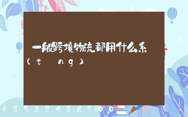 一般跨境物流都用什么系統(tǒng)