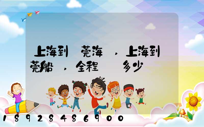 上海到東莞海運,上海到東莞船運,全程運費多少錢
