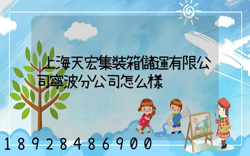 上海天宏集裝箱儲運有限公司寧波分公司怎么樣