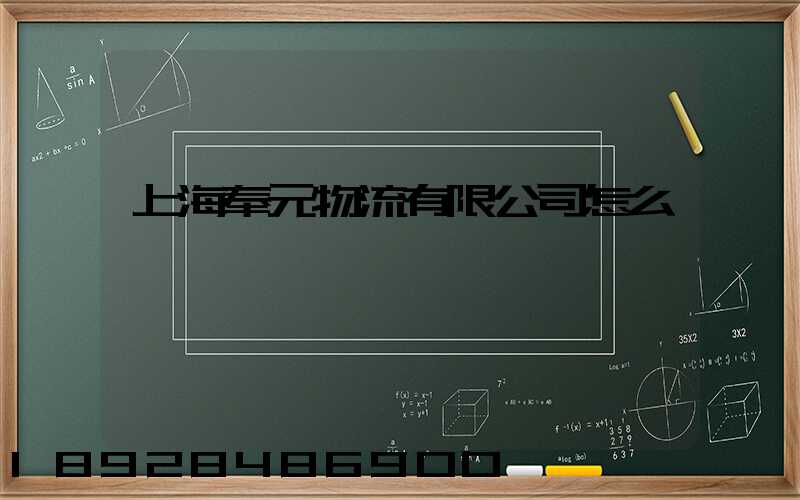 上海奉元物流有限公司怎么樣