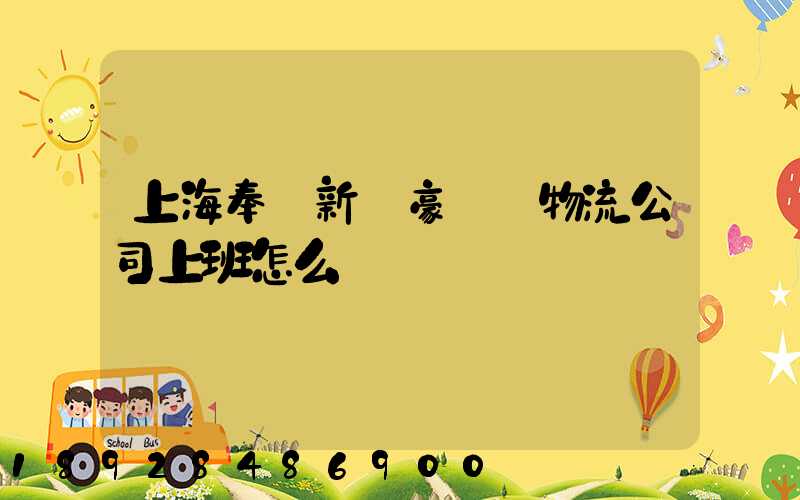 上海奉賢新銀豪國際物流公司上班怎么樣