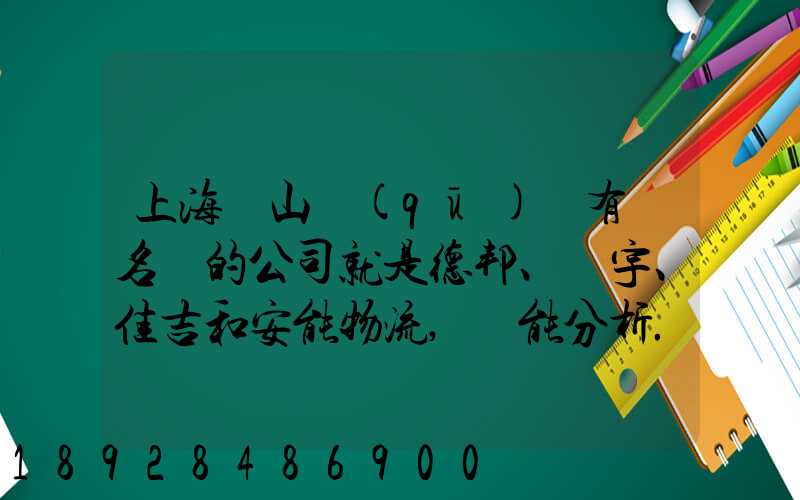 上海寶山區(qū)這有點名氣的公司就是德邦、華宇、佳吉和安能物流,誰能分析...