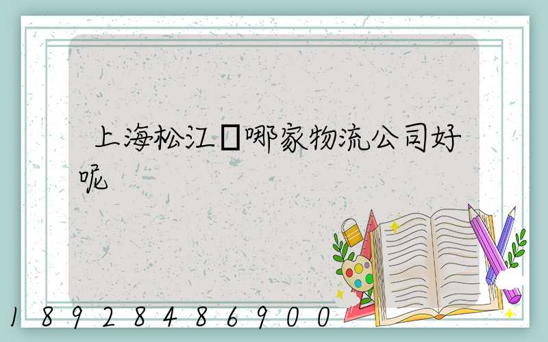 上海松江區哪家物流公司好呢