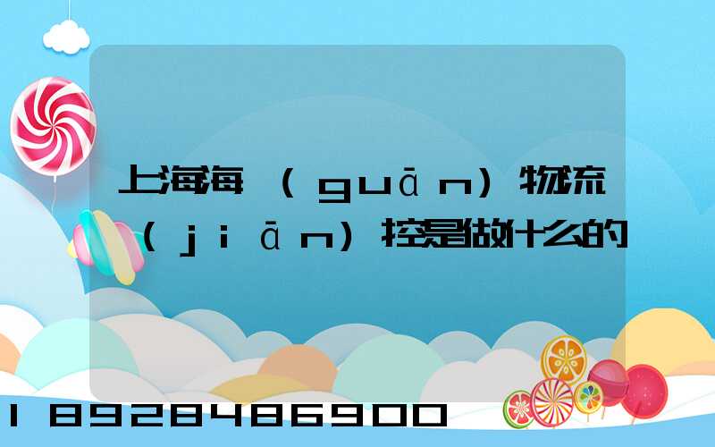 上海海關(guān)物流監(jiān)控是做什么的