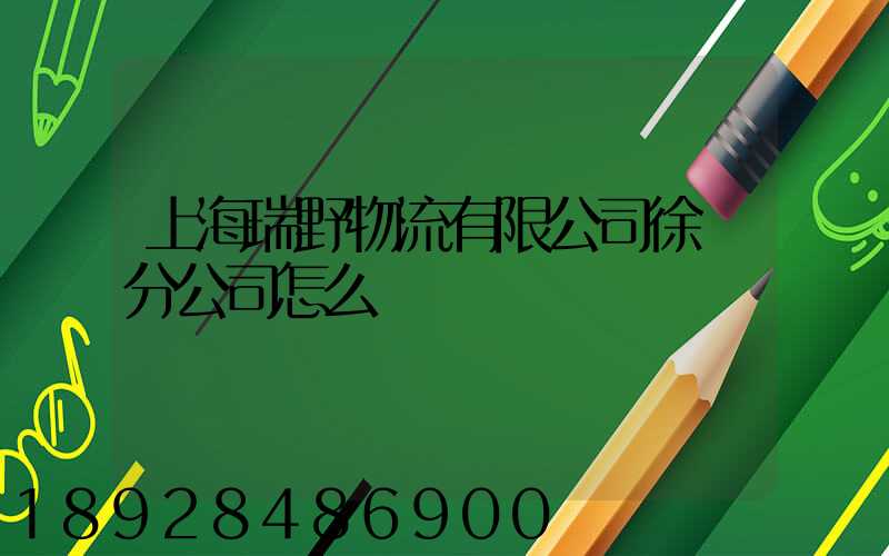 上海瑞野物流有限公司徐匯分公司怎么樣