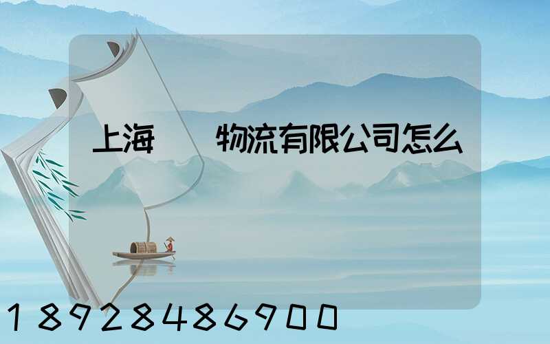 上海順匯物流有限公司怎么樣