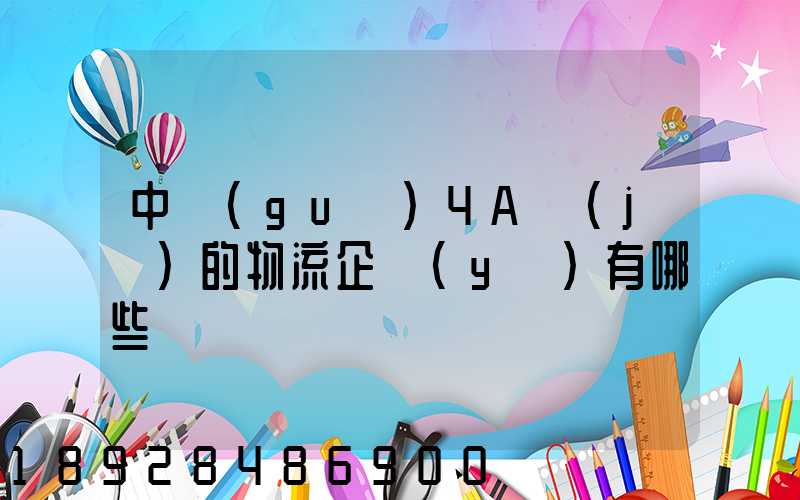 中國(guó)4A級(jí)的物流企業(yè)有哪些