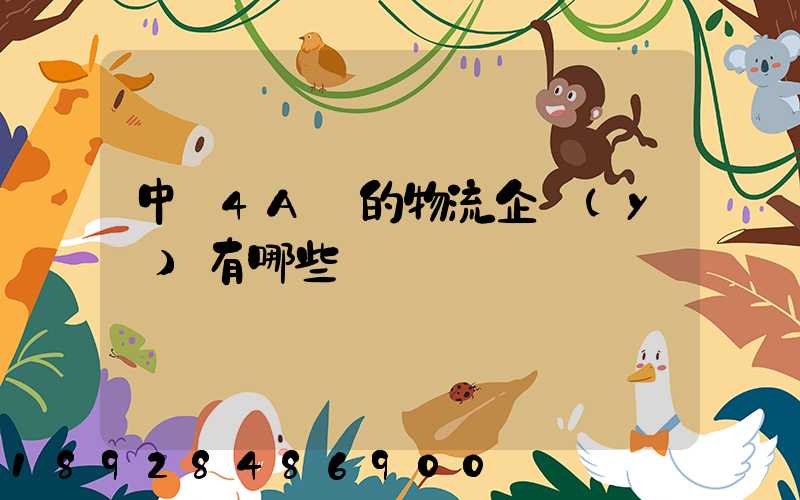 中國4A級的物流企業(yè)有哪些