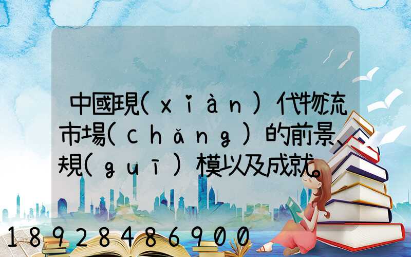 中國現(xiàn)代物流市場(chǎng)的前景、規(guī)模以及成就。