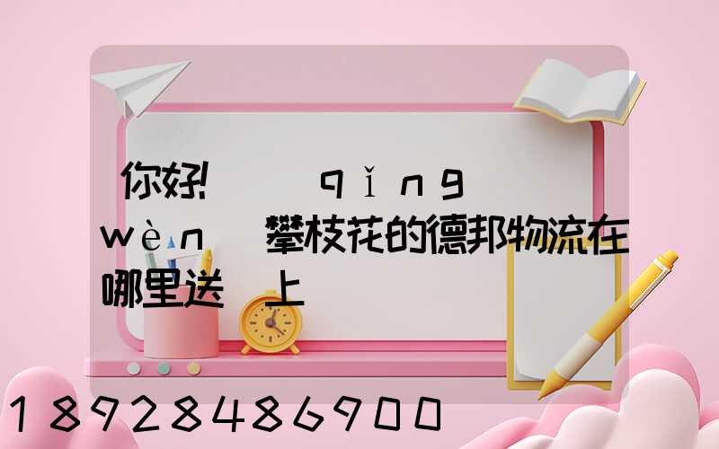 你好!請(qǐng)問(wèn)攀枝花的德邦物流在哪里送貨上門嗎