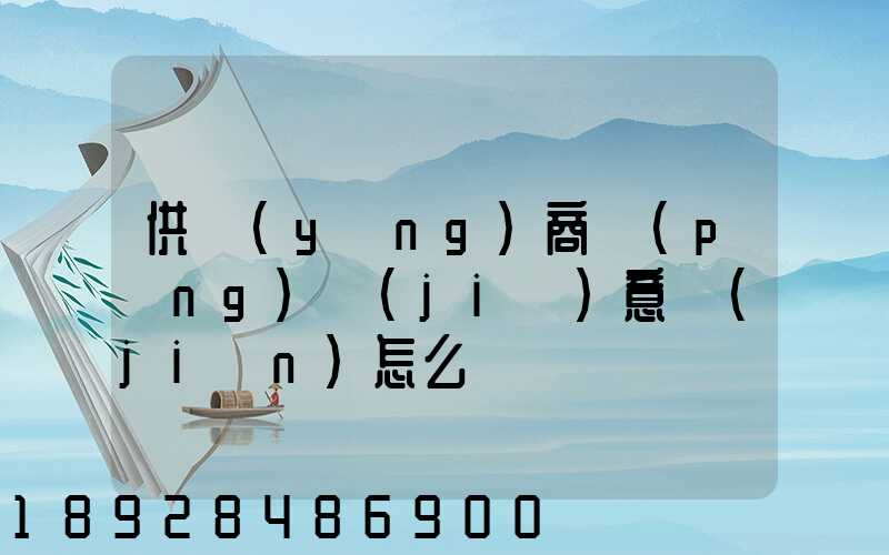 供應(yīng)商評(píng)價(jià)意見(jiàn)怎么寫