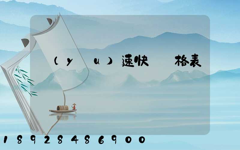 優(yōu)速快遞價格表