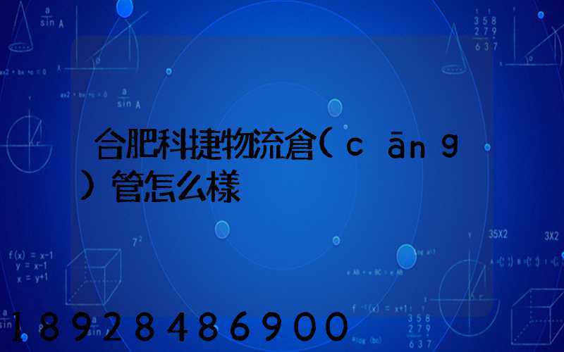 合肥科捷物流倉(cāng)管怎么樣