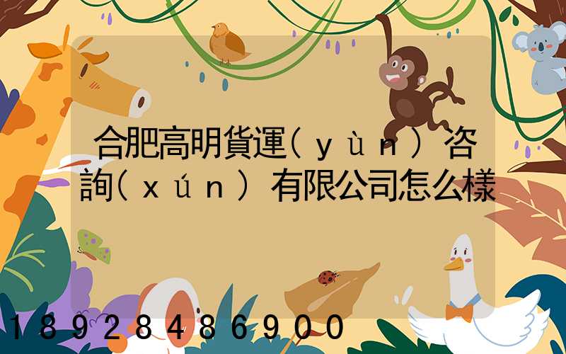 合肥高明貨運(yùn)咨詢(xún)有限公司怎么樣