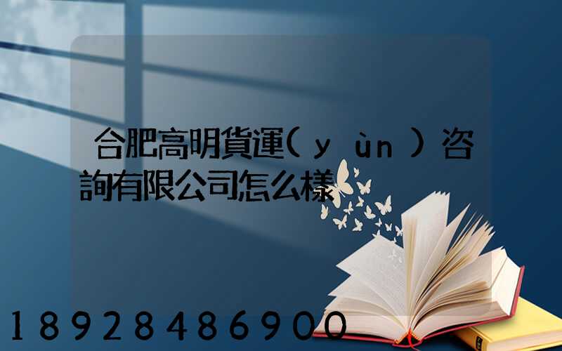 合肥高明貨運(yùn)咨詢有限公司怎么樣