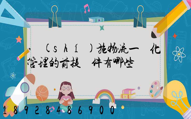 實(shí)施物流一體化管理的前提條件有哪些