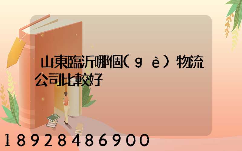 山東臨沂哪個(gè)物流公司比較好