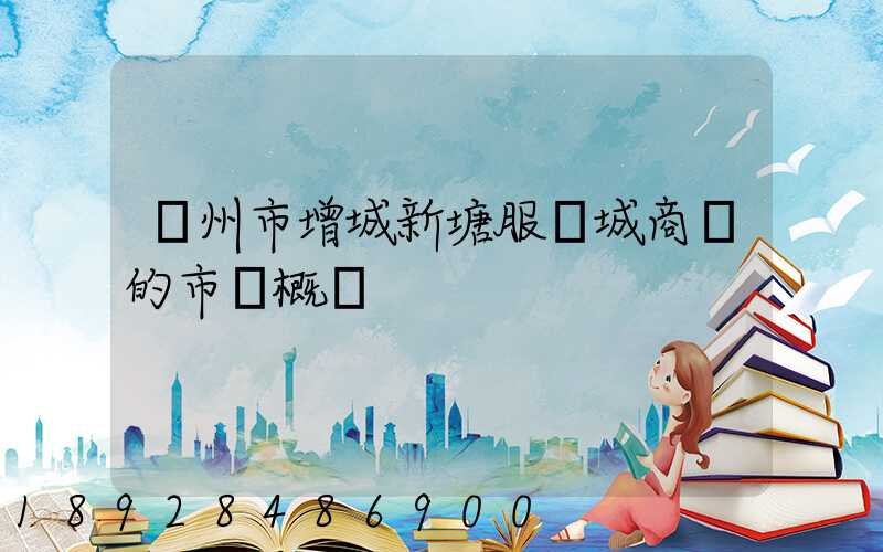 廣州市增城新塘服裝城商場的市場概況