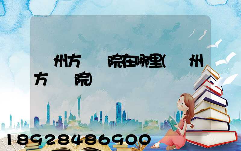 廣州方艙醫院在哪里(廣州方艙醫院)