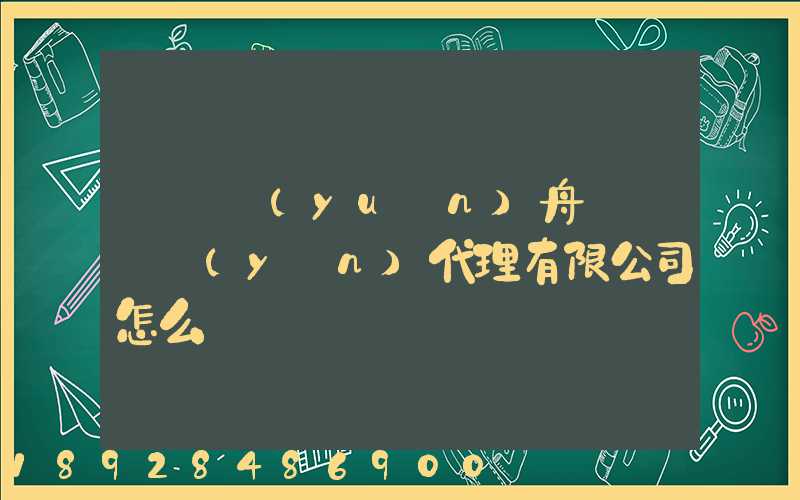 廣東遠(yuǎn)舟國際貨運(yùn)代理有限公司怎么樣