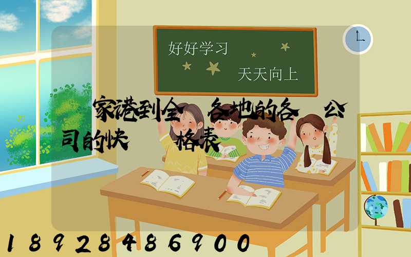 張家港到全國各地的各個公司的快遞價格表