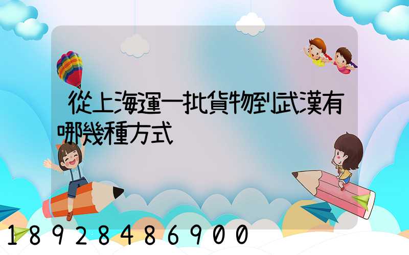 從上海運一批貨物到武漢有哪幾種方式