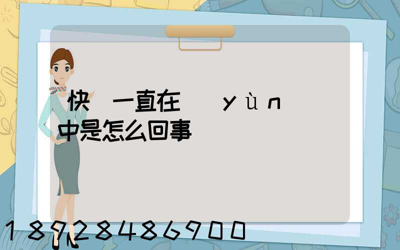 快遞一直在運(yùn)輸中是怎么回事