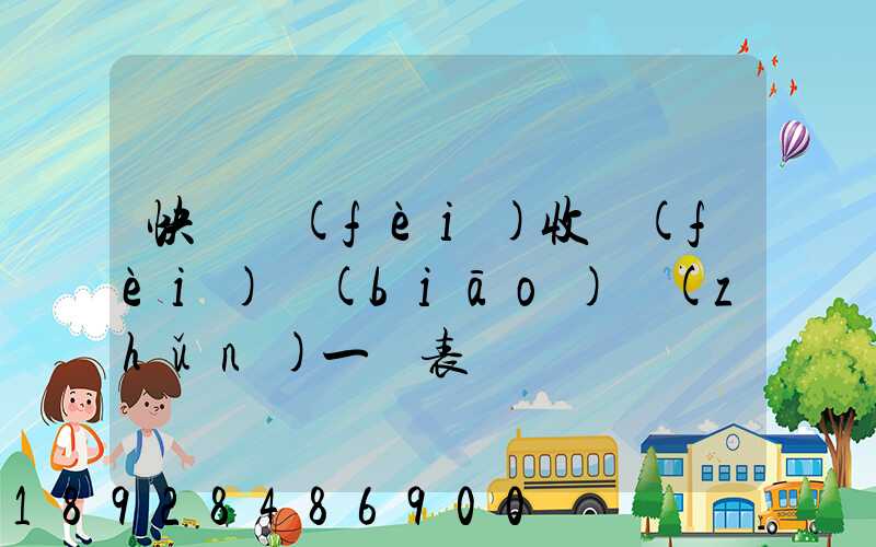 快遞費(fèi)收費(fèi)標(biāo)準(zhǔn)一覽表