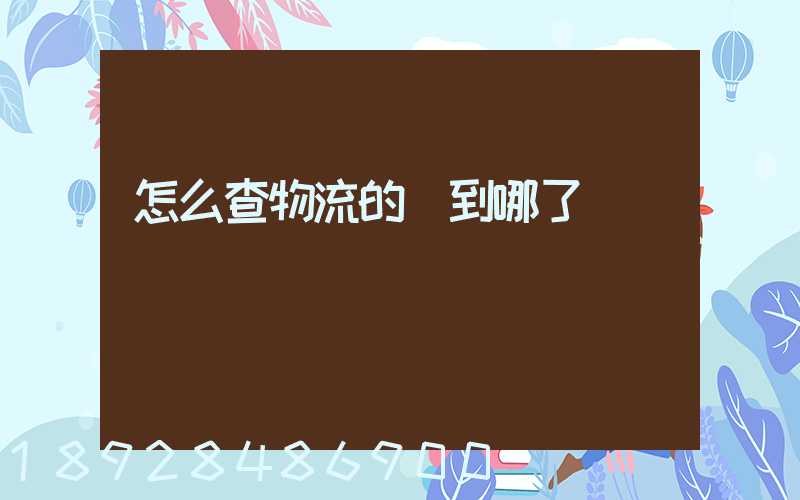 怎么查物流的貨到哪了