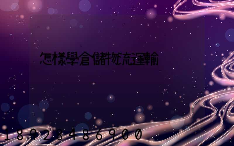 怎樣學倉儲物流運輸