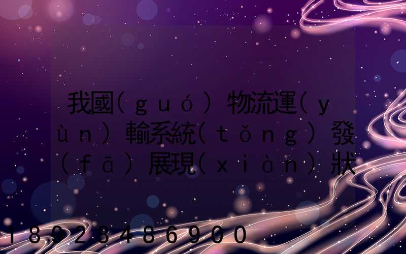 我國(guó)物流運(yùn)輸系統(tǒng)發(fā)展現(xiàn)狀和趨勢(shì)