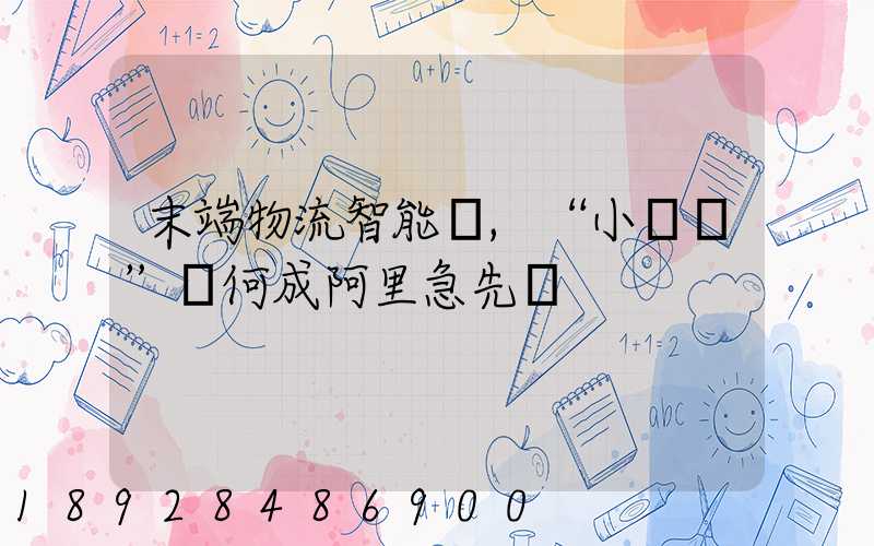 末端物流智能戰,“小蠻驢”憑何成阿里急先鋒