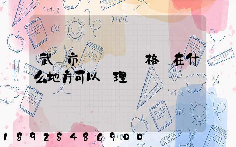 武漢市貨運從業資格證在什么地方可以辦理