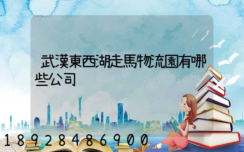 武漢東西湖走馬物流園有哪些公司