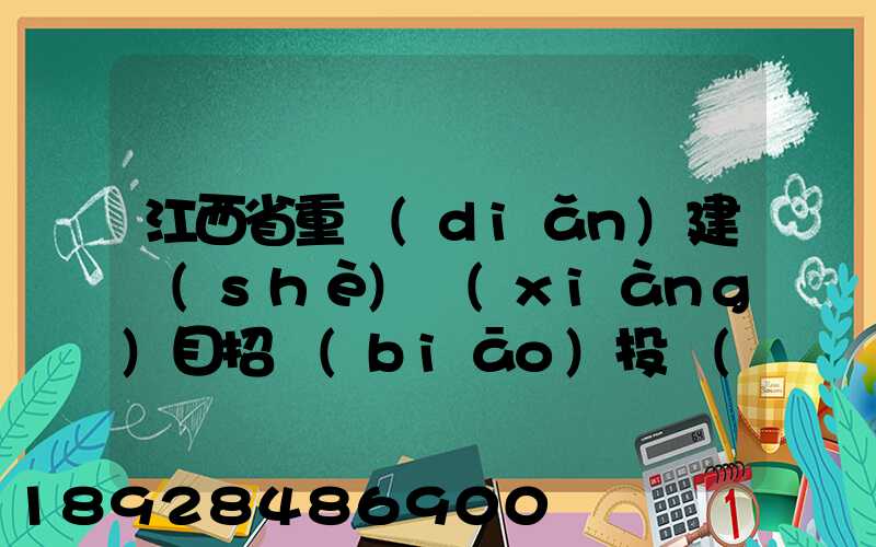 江西省重點(diǎn)建設(shè)項(xiàng)目招標(biāo)投標(biāo)管理辦法