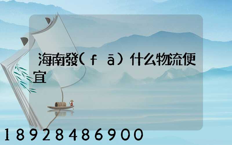 海南發(fā)什么物流便宜