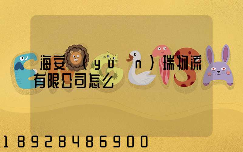 海安遠(yuǎn)瑞物流有限公司怎么樣