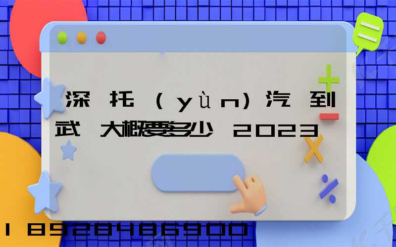 深圳托運(yùn)汽車到武漢大概要多少錢2023