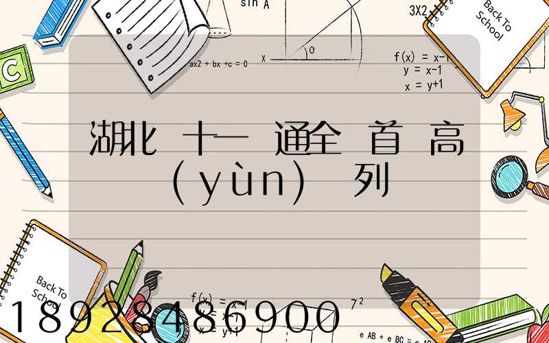 湖北雙十一開通全國首條高鐵貨運(yùn)專列