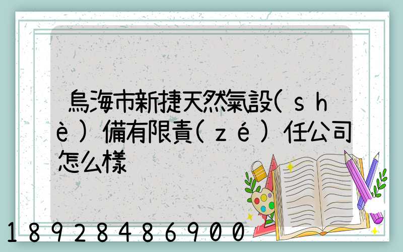 烏海市新捷天然氣設(shè)備有限責(zé)任公司怎么樣