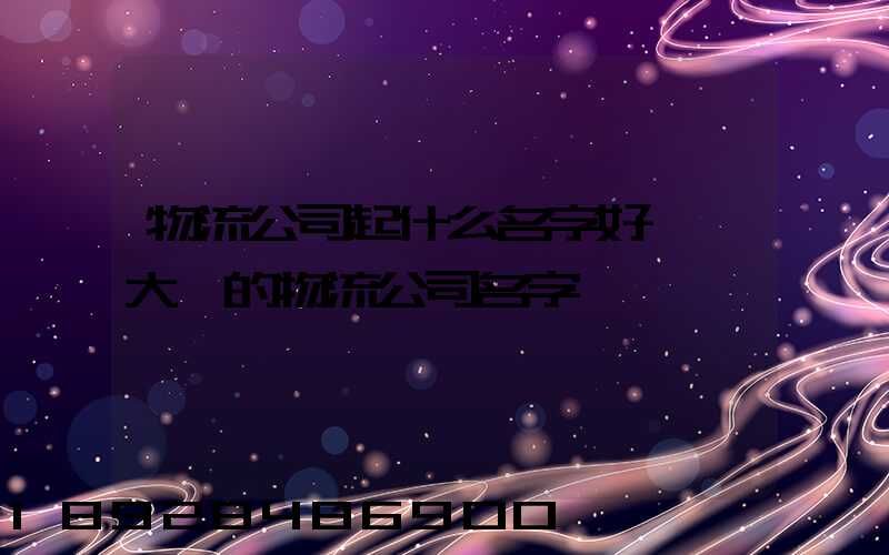 物流公司起什么名字好簡單大氣的物流公司名字