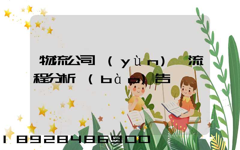 物流公司運(yùn)輸流程分析報(bào)告