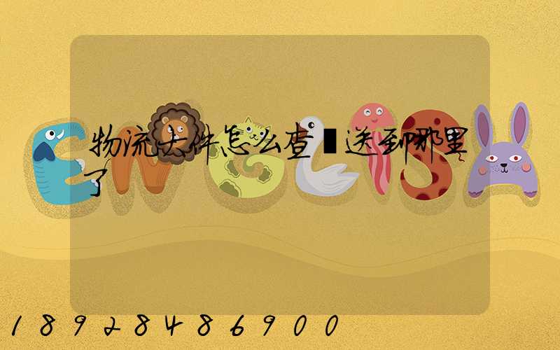 物流大件怎么查運送到哪里了