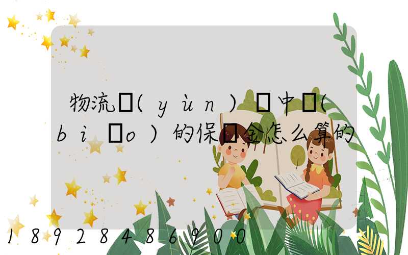 物流運(yùn)輸中標(biāo)的保證金怎么算的