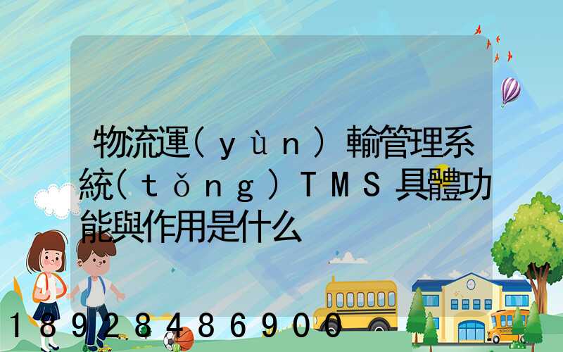 物流運(yùn)輸管理系統(tǒng)TMS具體功能與作用是什么
