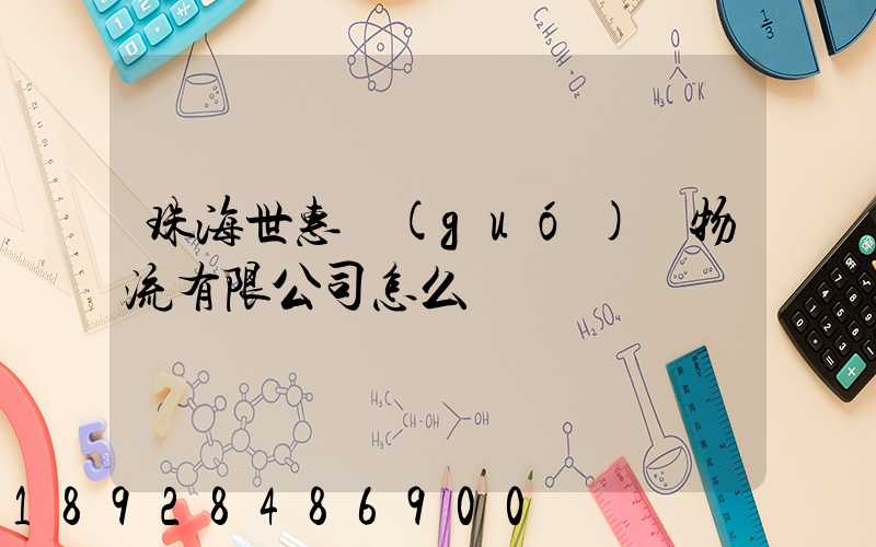 珠海世惠國(guó)際物流有限公司怎么樣