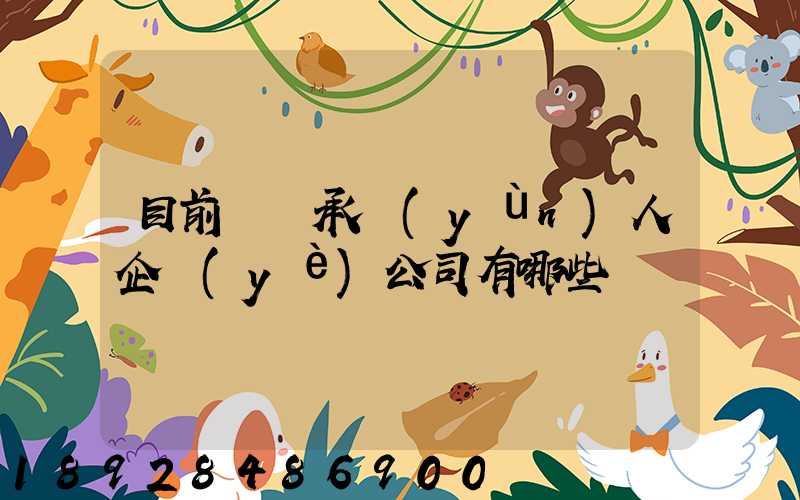 目前無車承運(yùn)人企業(yè)公司有哪些