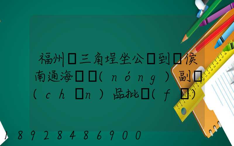 福州從三角埕坐公車到閩侯南通海峽農(nóng)副產(chǎn)品批發(fā)物流中心怎么走_(dá)百度...