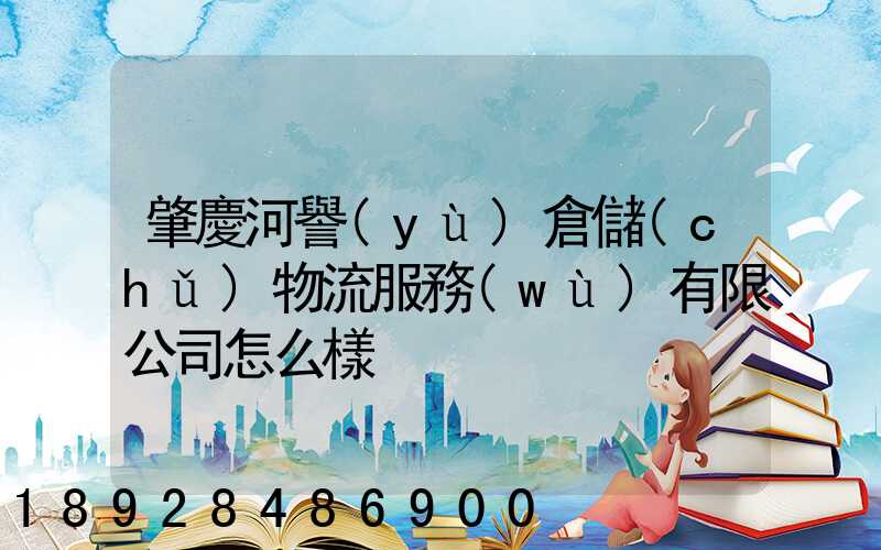 肇慶河譽(yù)倉儲(chǔ)物流服務(wù)有限公司怎么樣